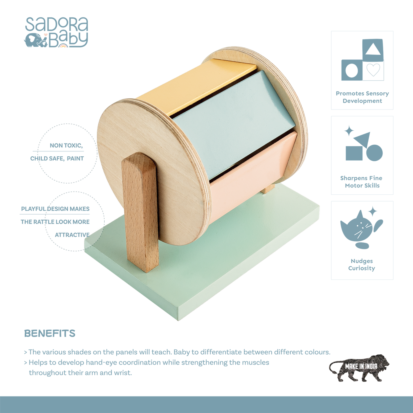 Buy Montessori Spinning Drum Wooden Toy Online - SkilloToys.com