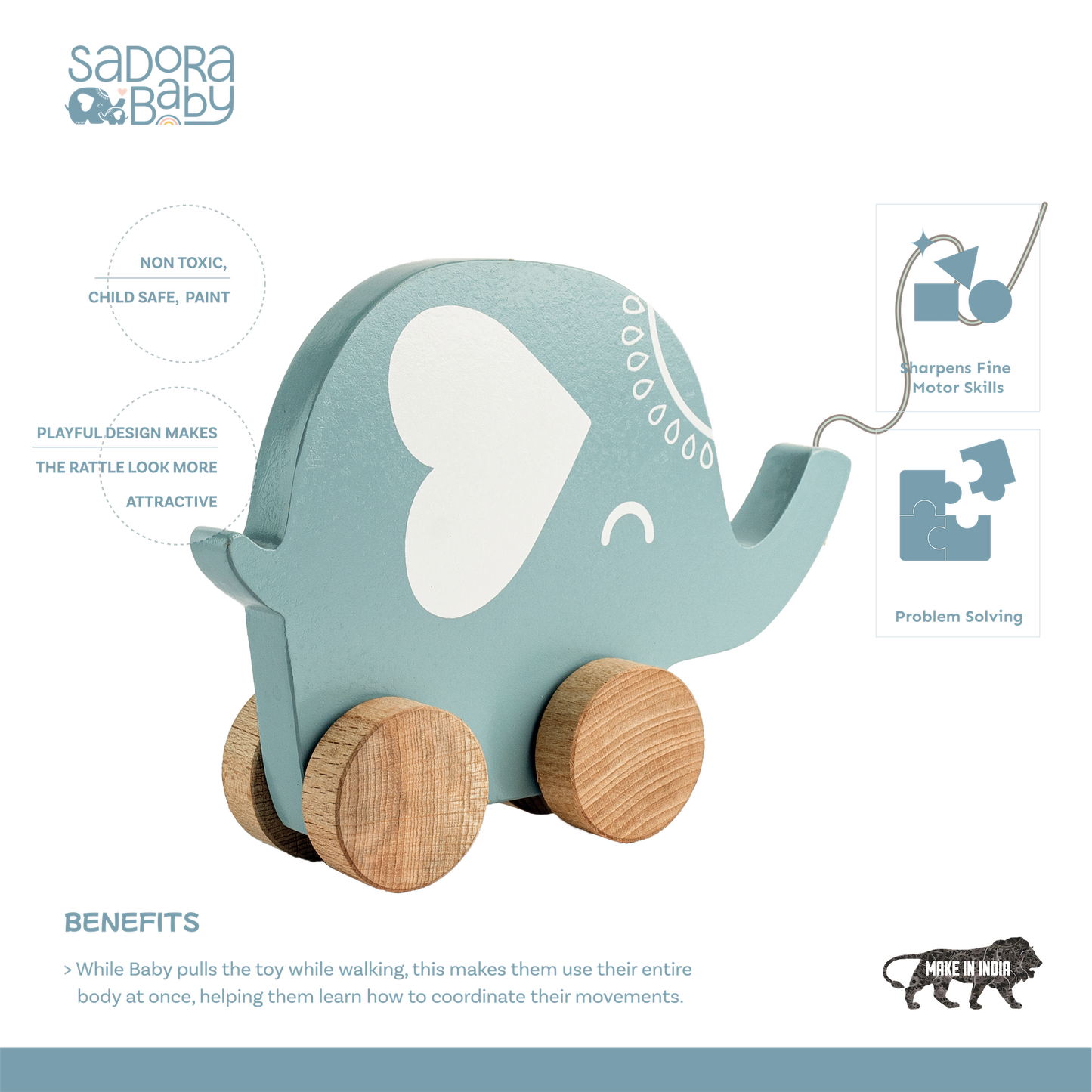 Buy Nila Wooden Pull Along Toy Online - SkilloToys.com