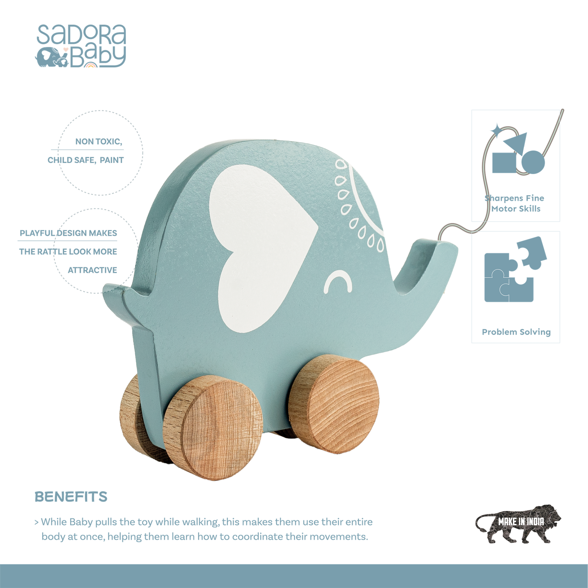 Buy Nila Wooden Pull Along Toy Online - SkilloToys.com