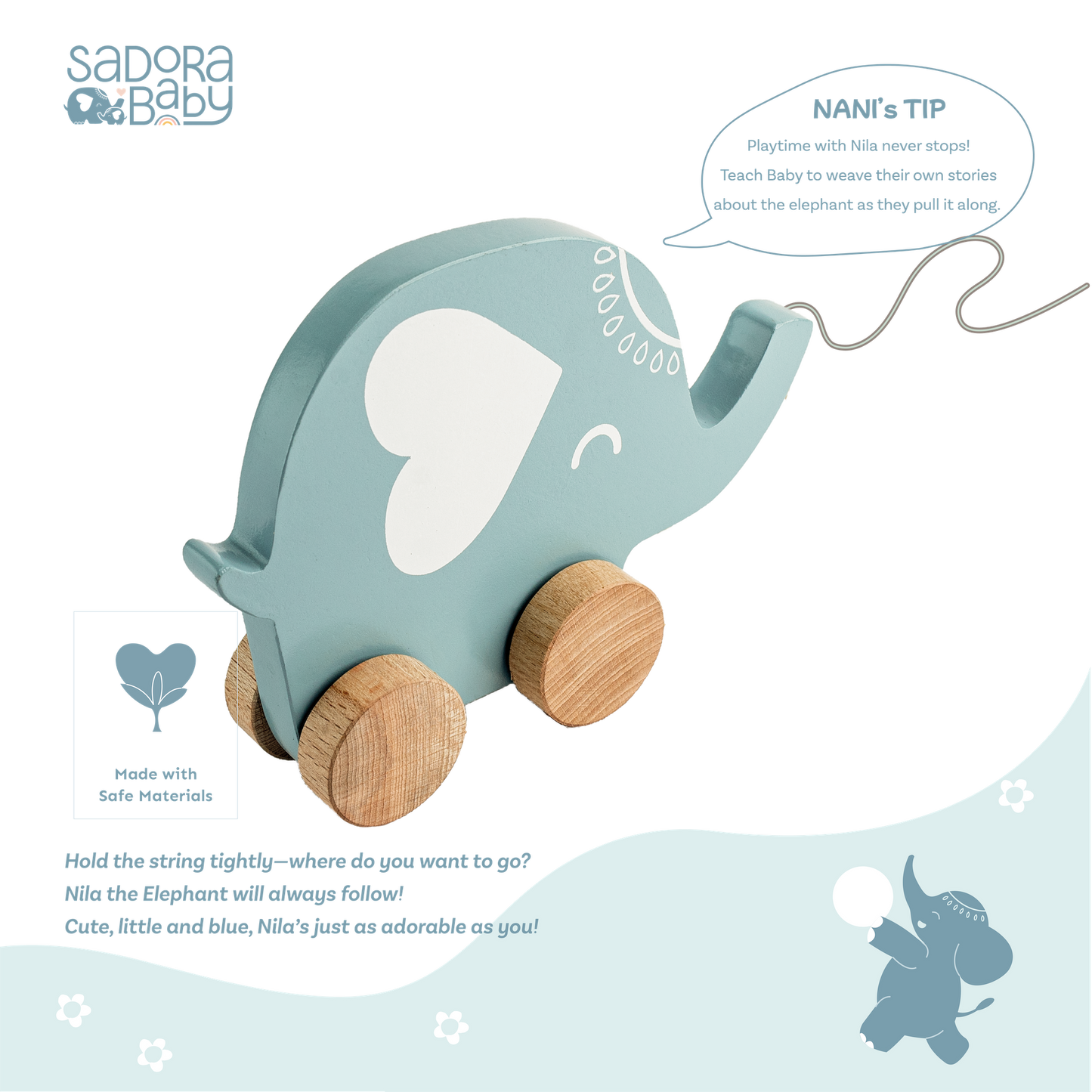 Buy Nila Wooden Pull Along Toy Online - SkilloToys.com