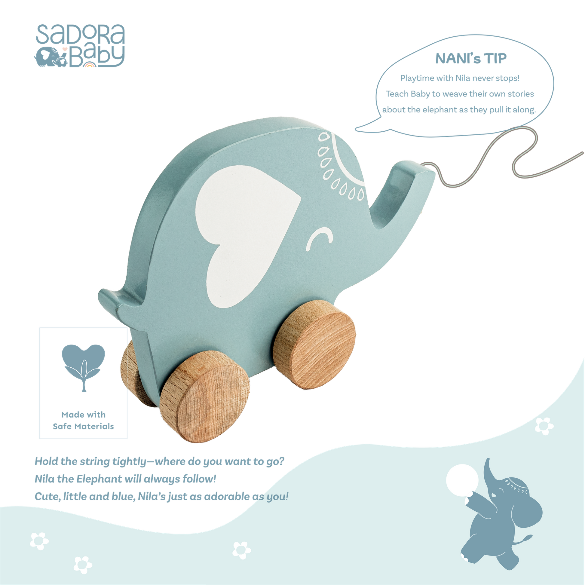 Buy Nila Wooden Pull Along Toy Online - SkilloToys.com