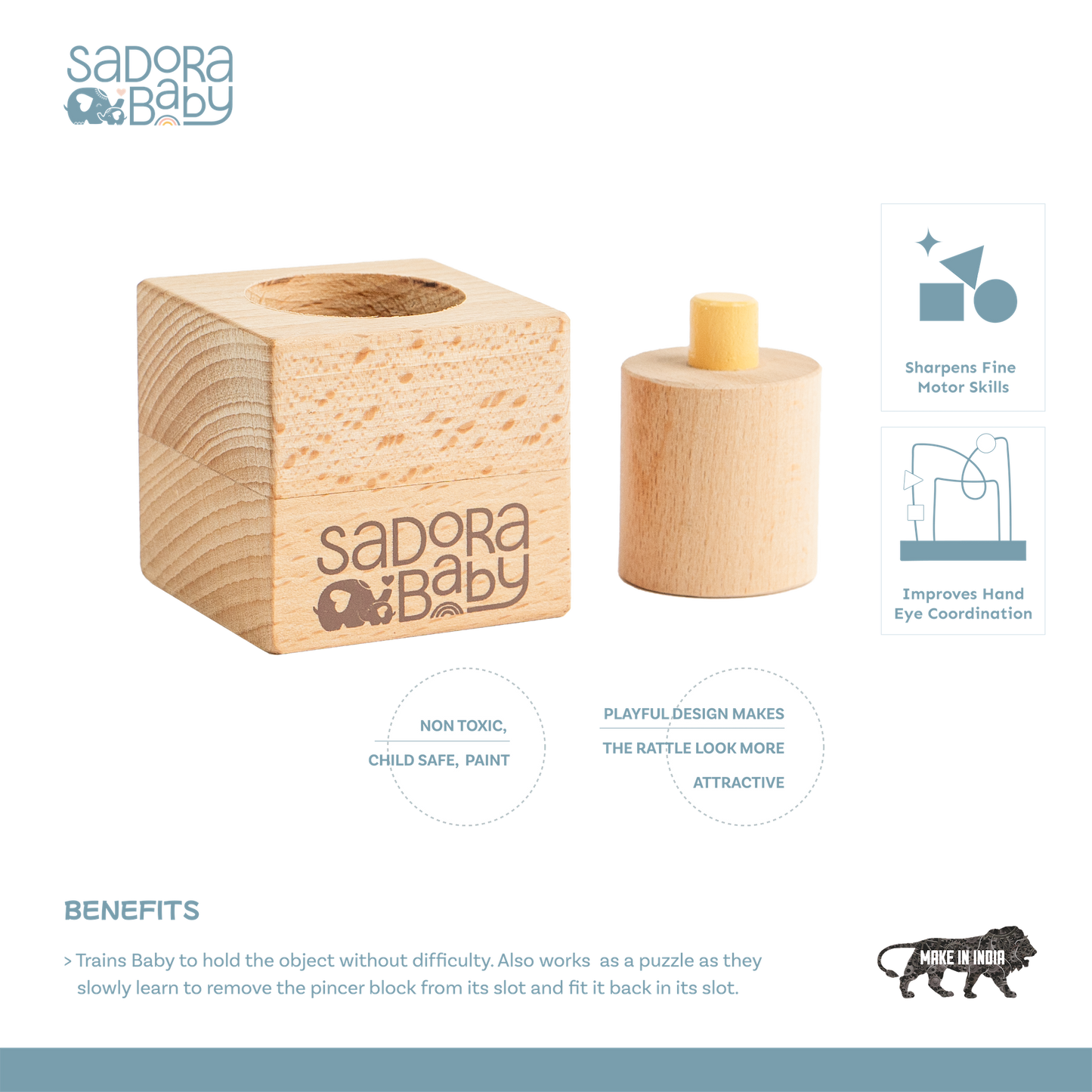 Buy Palmer And Pincer Grasp Wooden Puzzle Online - SkilloToys.com