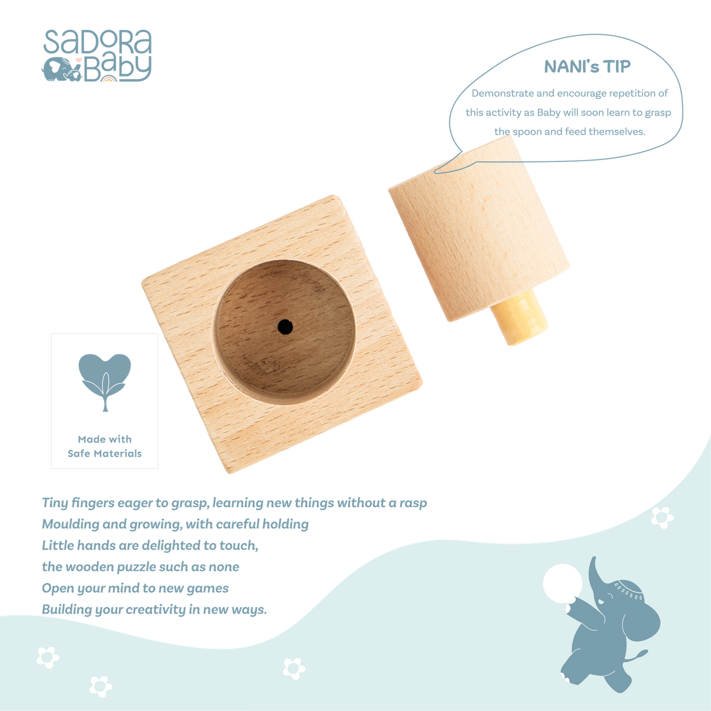 Buy Palmer And Pincer Grasp Wooden Puzzle Online - SkilloToys.com
