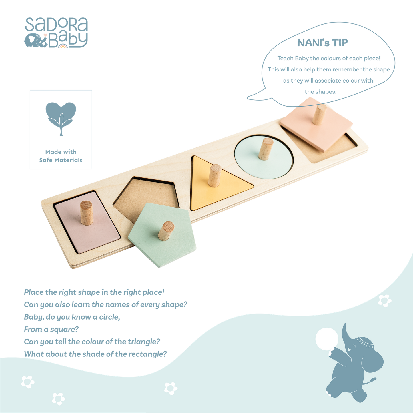 Buy Assorted Shape Pincer Wooden Puzzle Board Online - SkilloToys.com