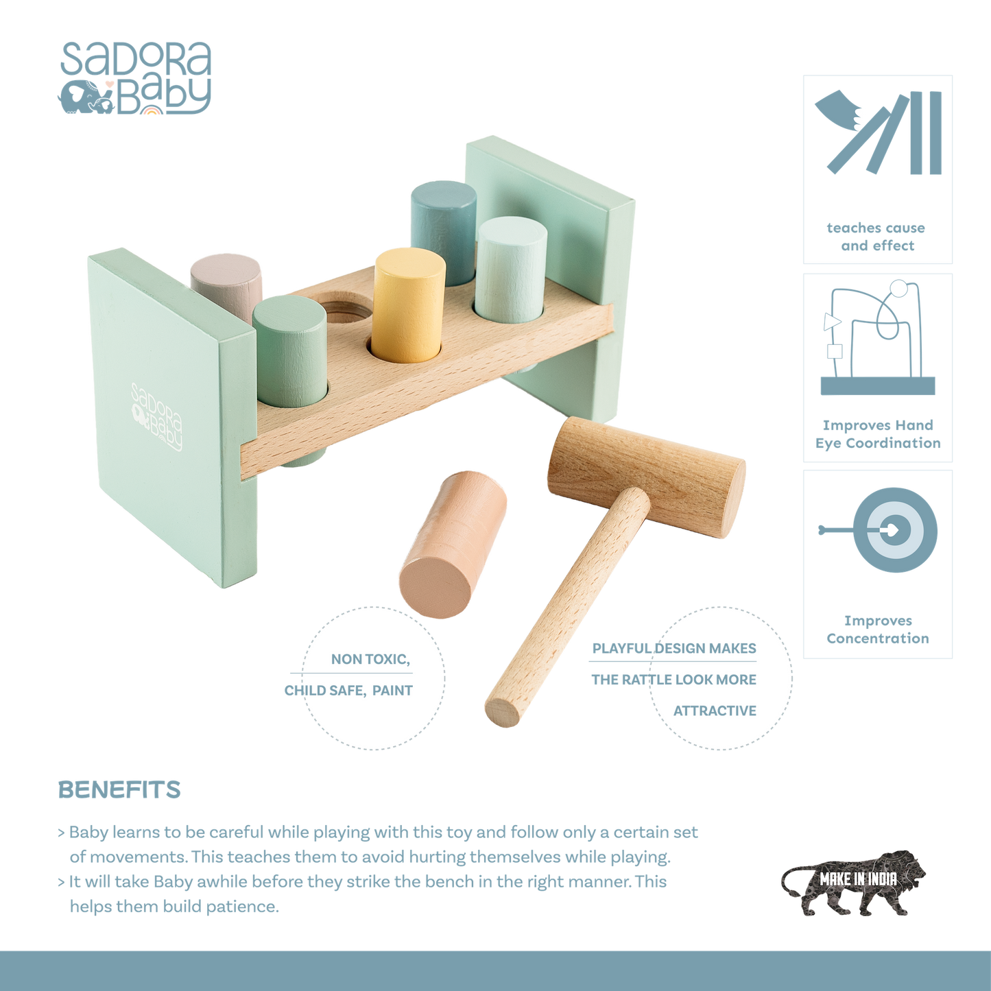 Buy Little Builder Hammer Bench Wooden toy Online - SkilloToys.com