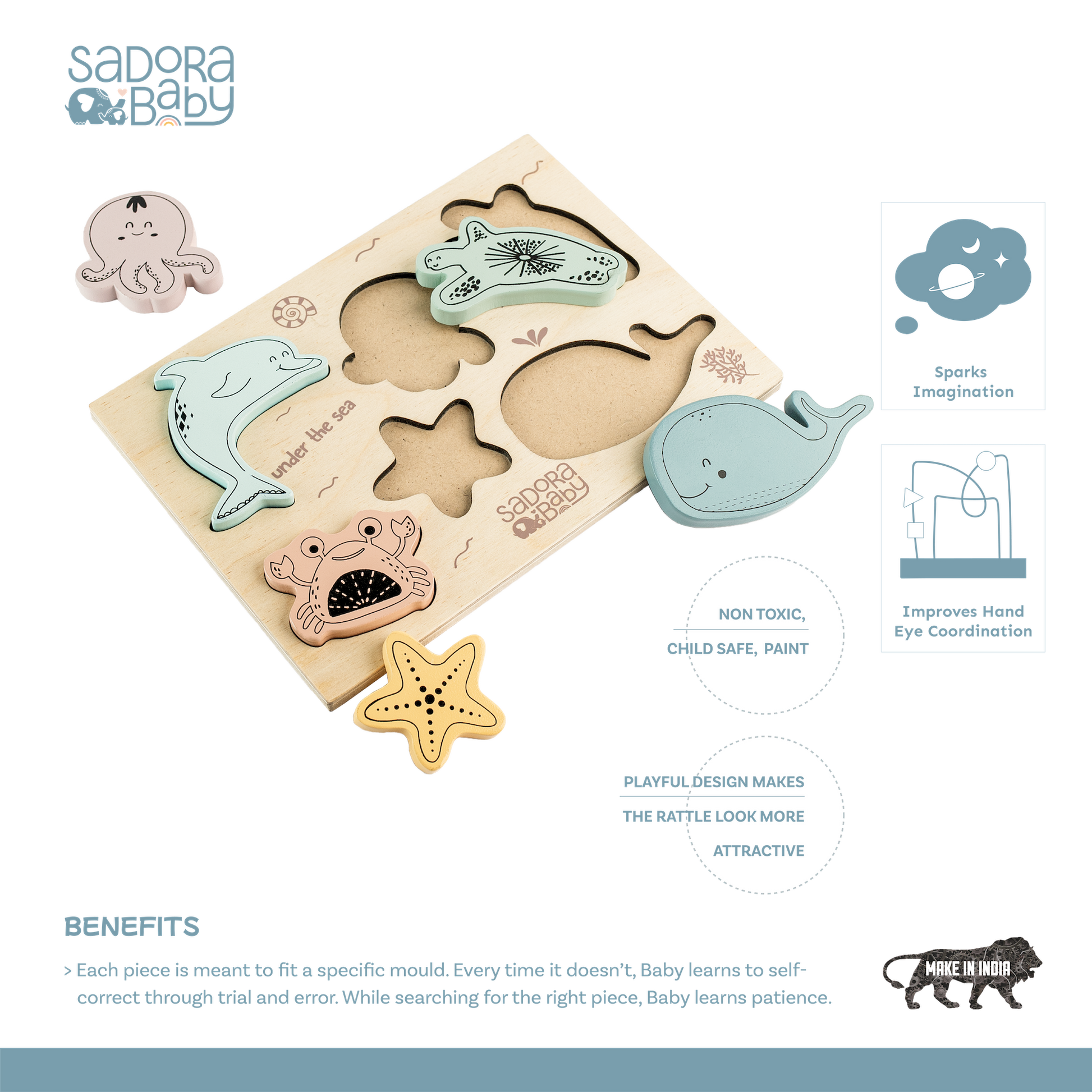Buy Sea Explorer Wooden Puzzle Board Online - SkilloToys.com