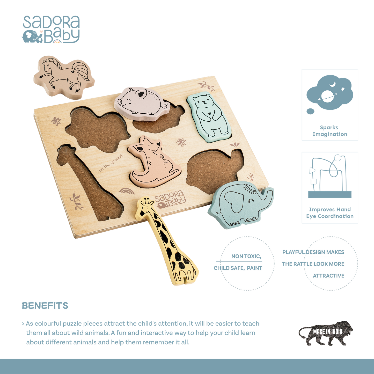 Buy Jungle Explorer Wooden Puzzle Board Online - SkilloToys.com