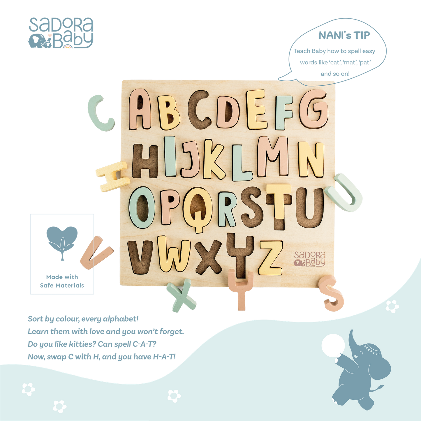 Buy A-Z Wooden Alphabet Puzzle Board Online - SkilloToys.com
