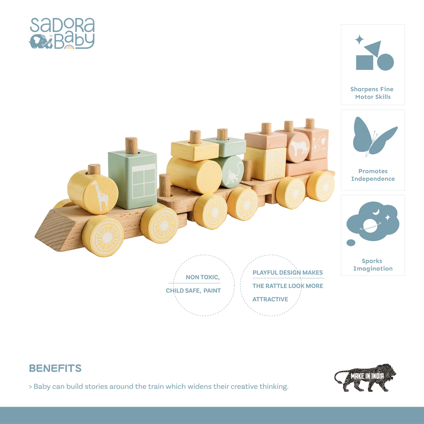 Buy Multi Play Use Wooden Choo-Choo Train Set Online - SkilloToys.com