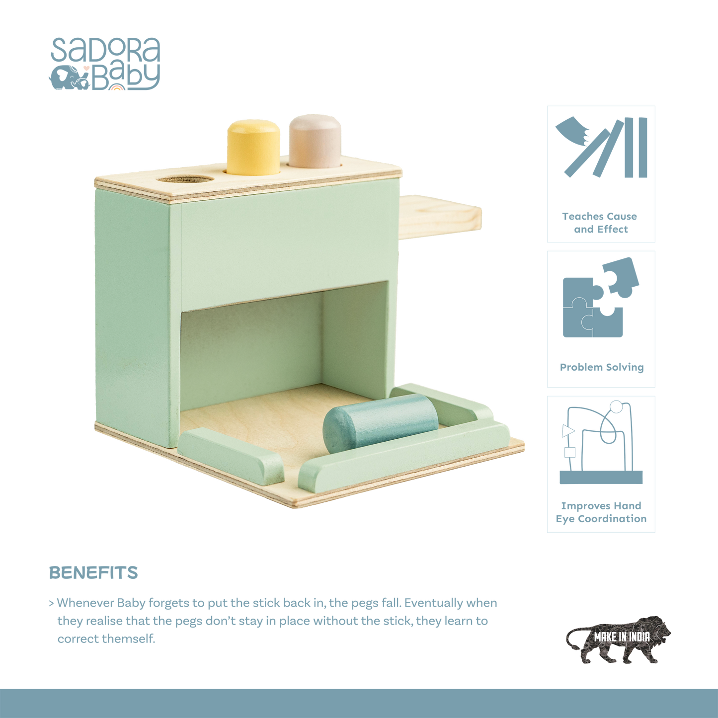 Buy Cylinder Drop Wooden Peg Toy Online - SkilloToys.com