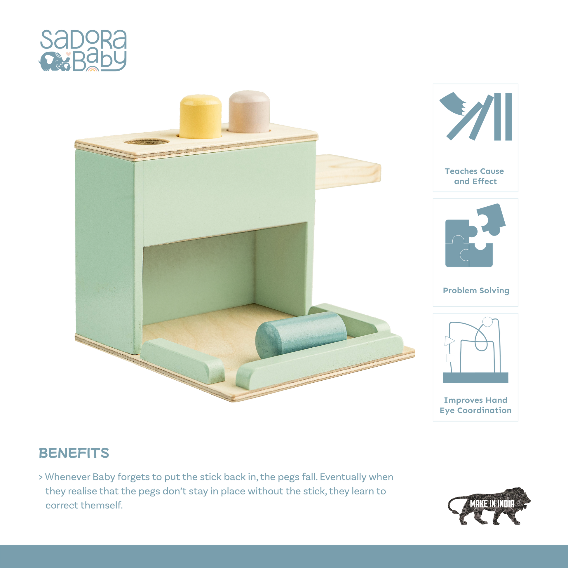 Buy Cylinder Drop Wooden Peg Toy Online - SkilloToys.com