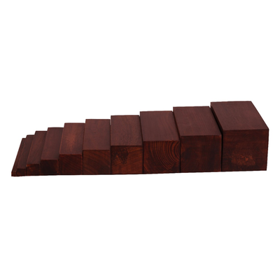 Casa Bambini Wooden Montessori Brown Stairs: 10 graded brown prisms for sensorial thickness discrimination, ages 3 to 7