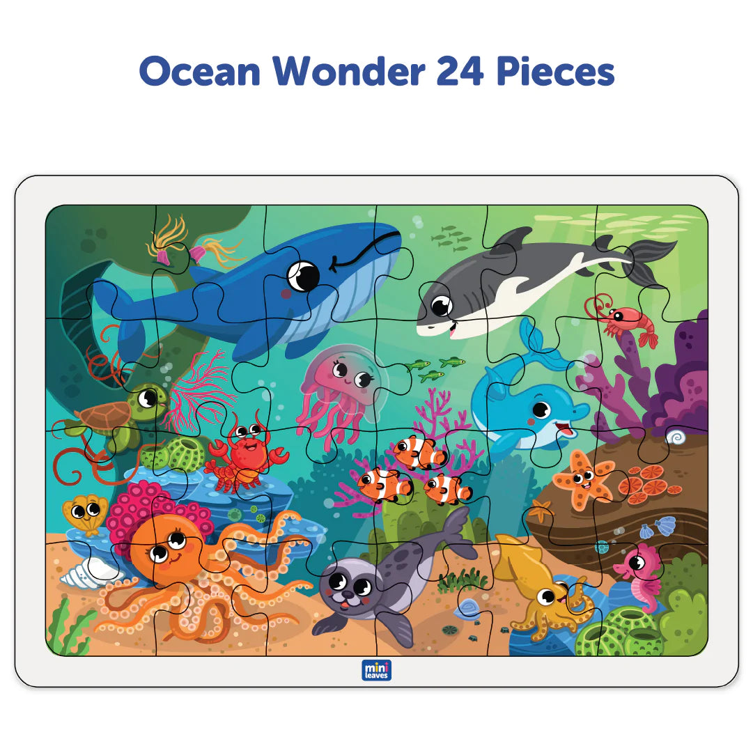 2 In 1 Farmyard And Ocean Wooden Puzzle