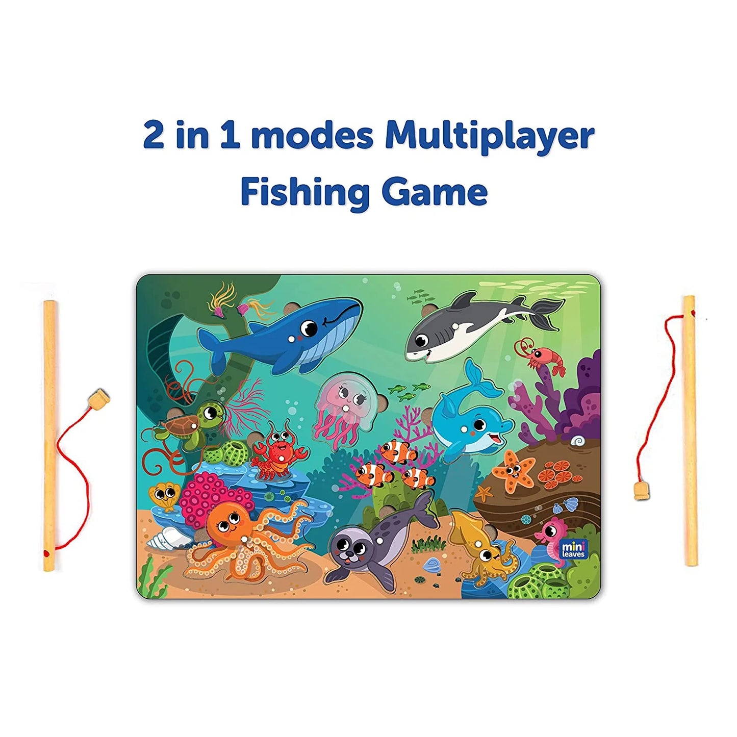 2 In 1 Wooden Magnetic Fishing Game