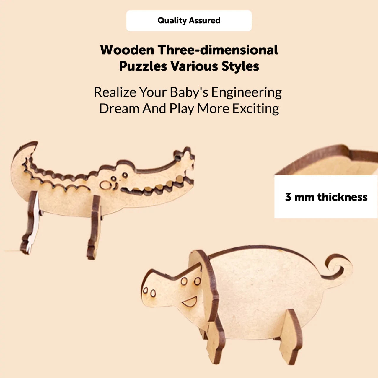 Buy 3D Wooden Animal Puuzle Set For Kids - SkilloToys.com