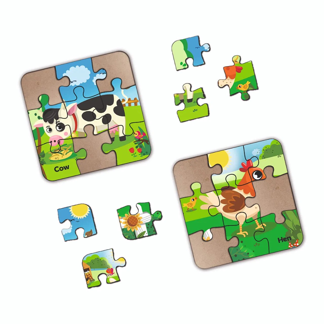 Buy 4 In 1 Farm Animal Wooden Puzzle - SkilloToys.com