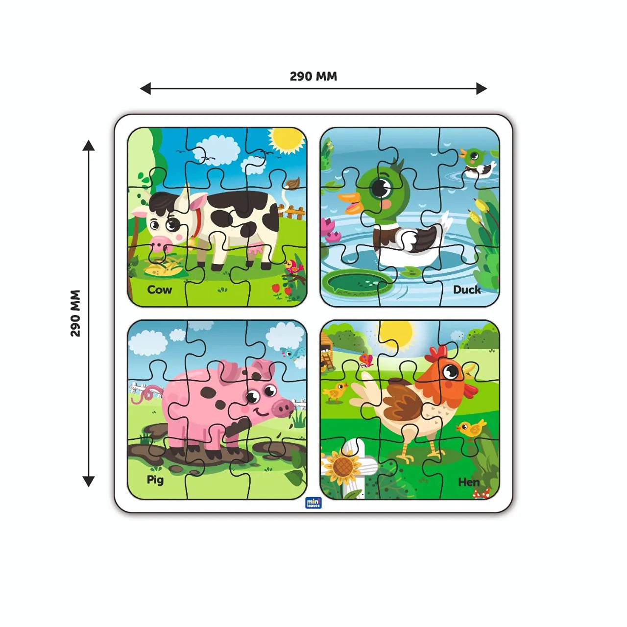 Buy 4 In 1 Farm Animal Wooden Puzzle - SkilloToys.com