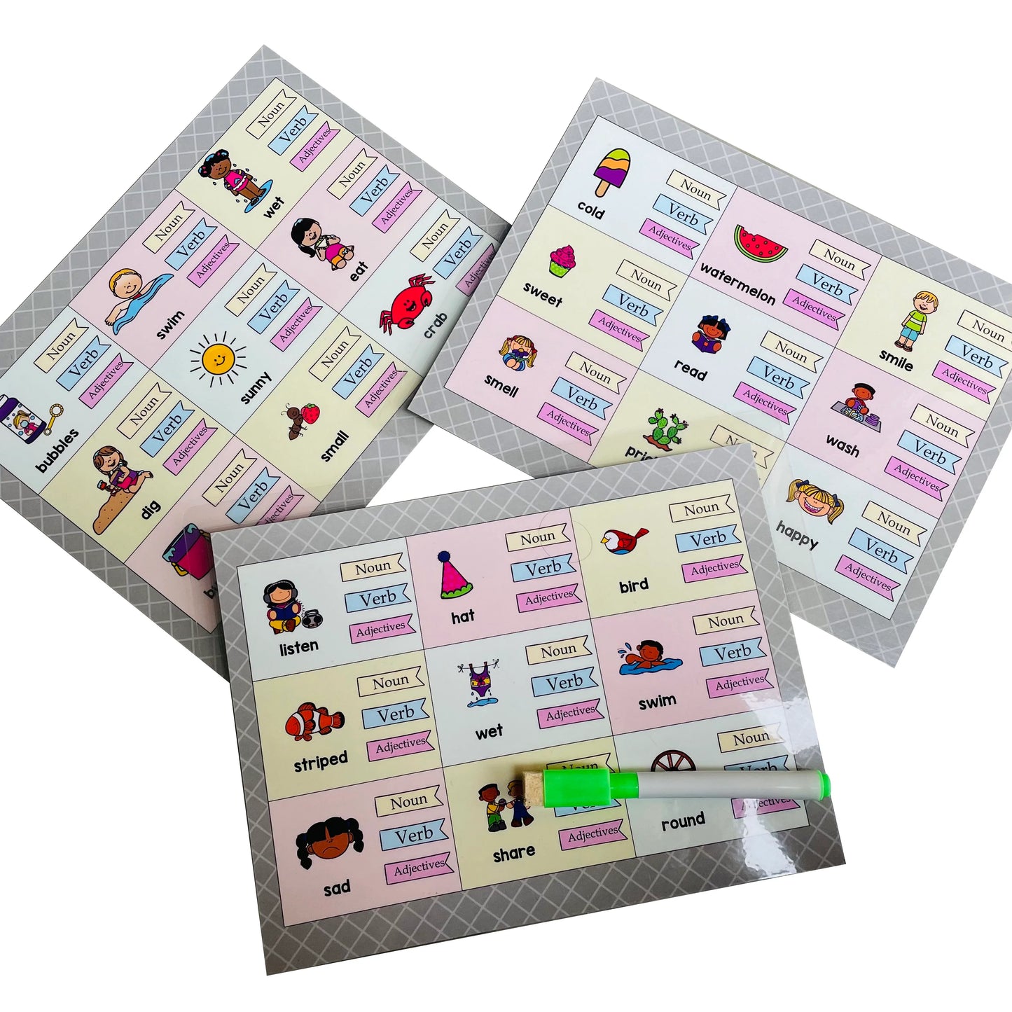 Buy Adjective, Noun & Verb Sorting Learning Activity Game - Laminated Board - SkilloToys.com