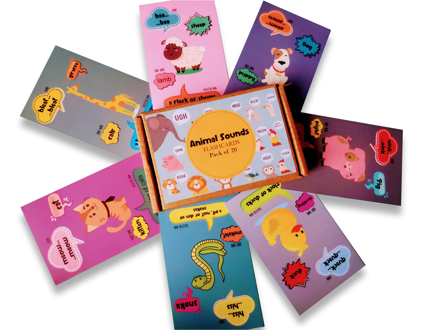 Buy Animals Sounds Flashcards with Collective Noun and Baby Name - Different Animals - SkilloToys.com