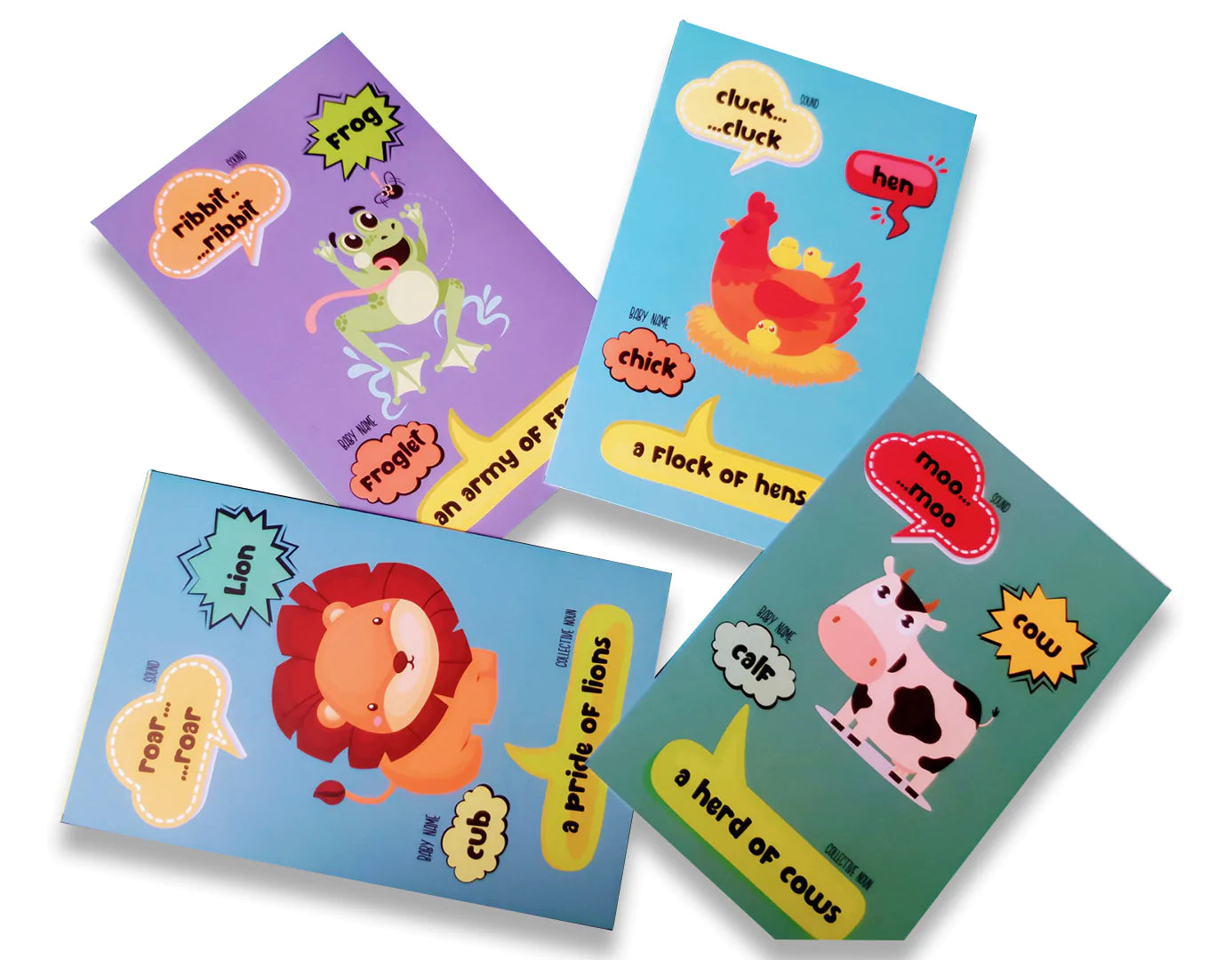 Buy Animals Sounds Flashcards with Collective Noun and Baby Name - Fun Learning - SkilloToys.com