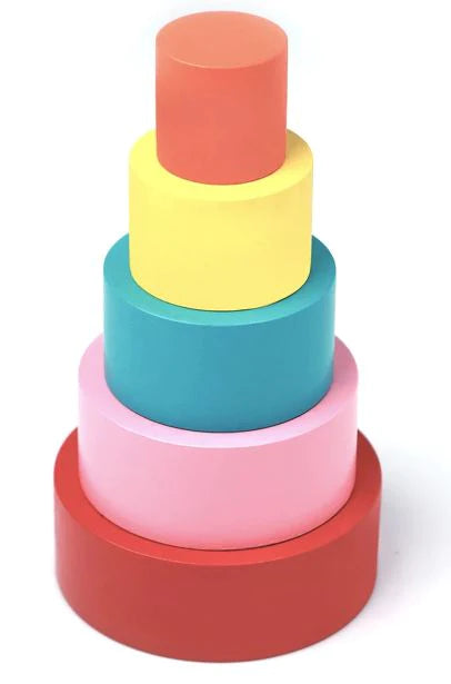 Colored Wooden Nesting Bowls Toy