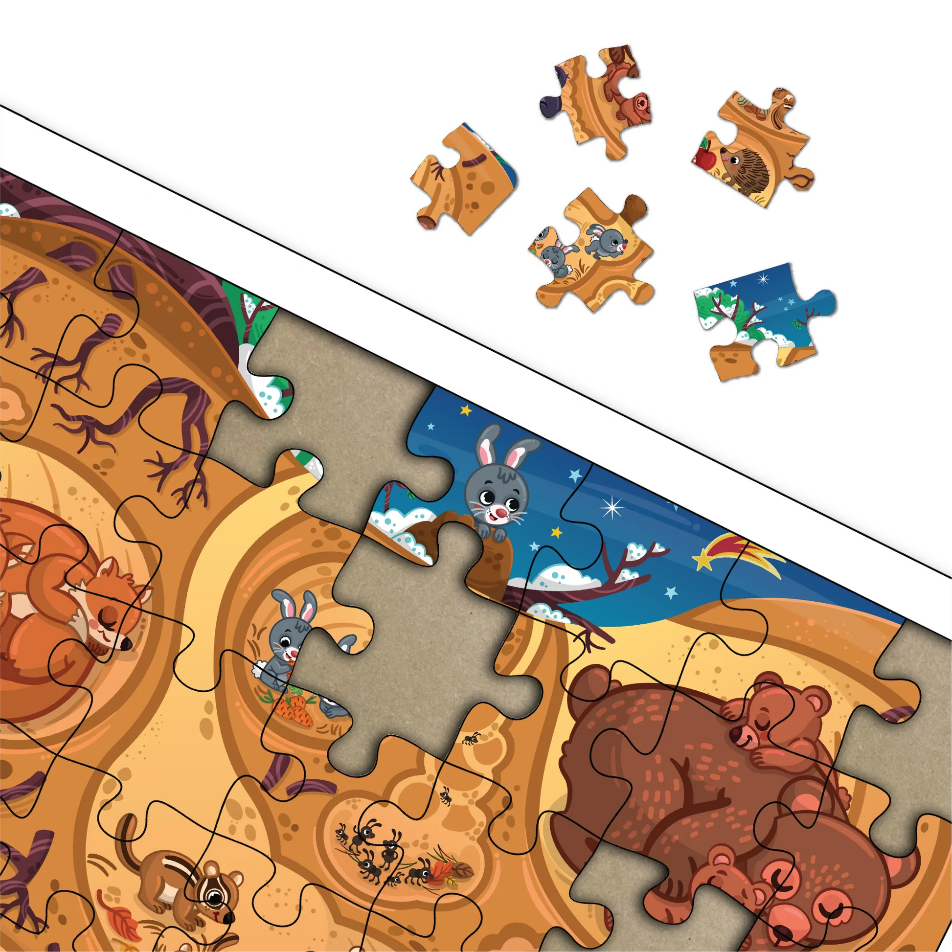 Buy Baby Animal And Burrow Wooden Puzzle Set - SkilloToys.com