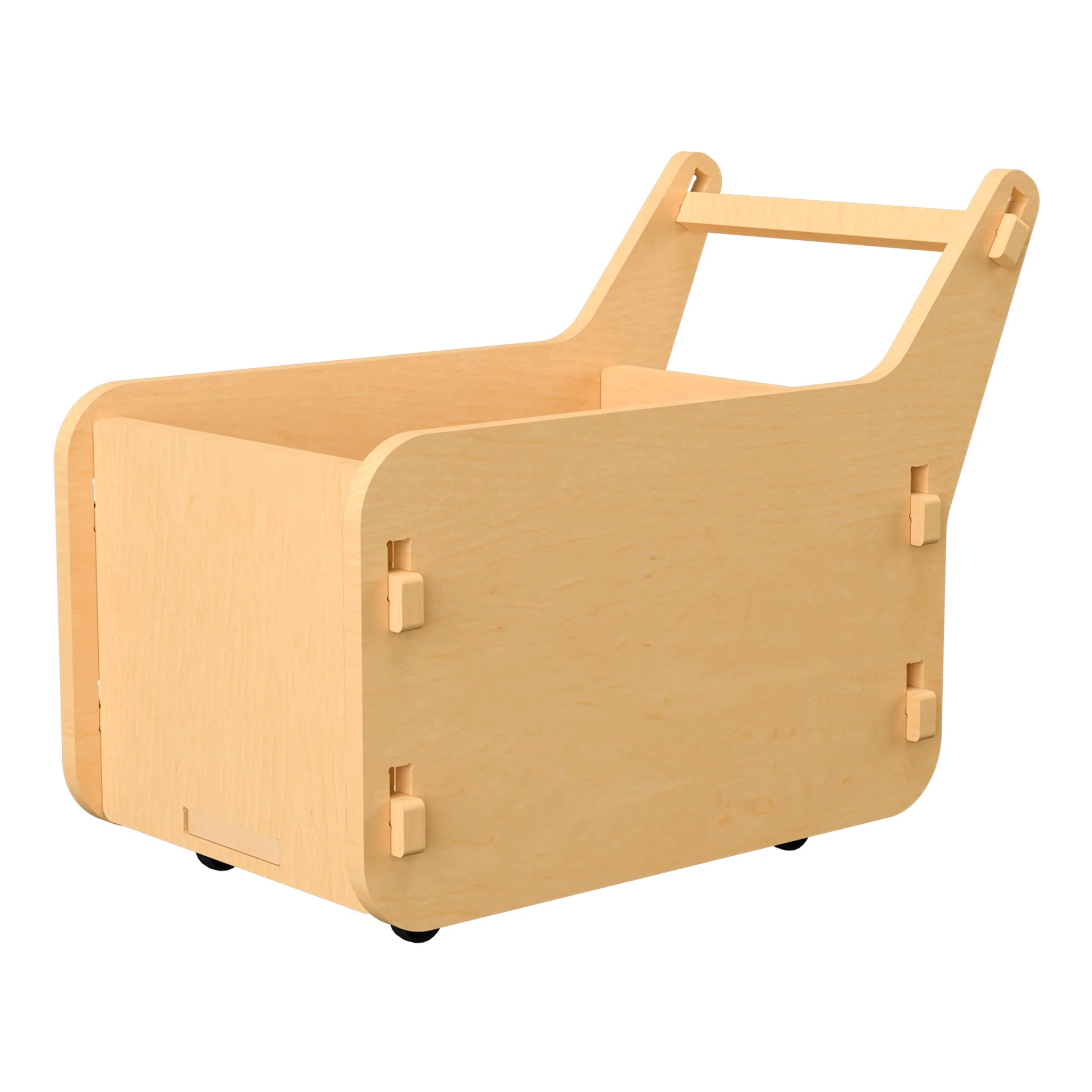 Buy Brown Melon Toy Cart - Natural - Side View - SkilloToys.com