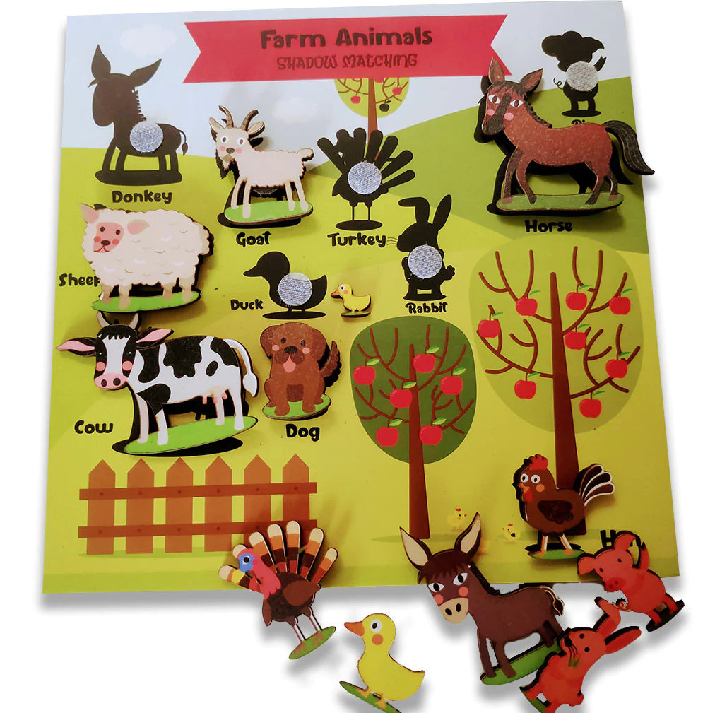 Buy Farm Animals Shadow Matching Activity Board Fun Learning - SkilloToys.com