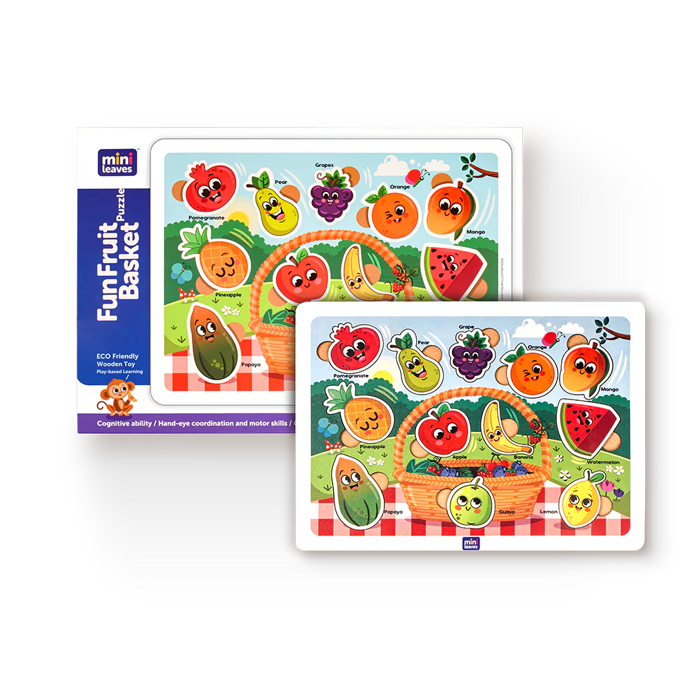 This Image Describes the Fun Fruit Basket Wooden Puzzle Image