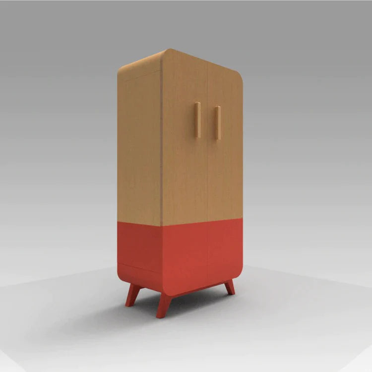 Buy Hue Wooden Cabinet for kids - Red - Side View - SkilloToys.com