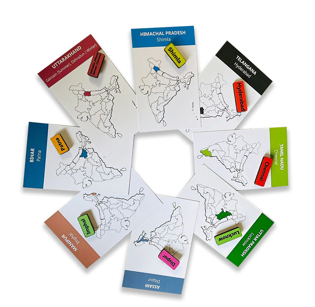 Buy India States and Capital Learning Kit Laminated - SkilloToys.com