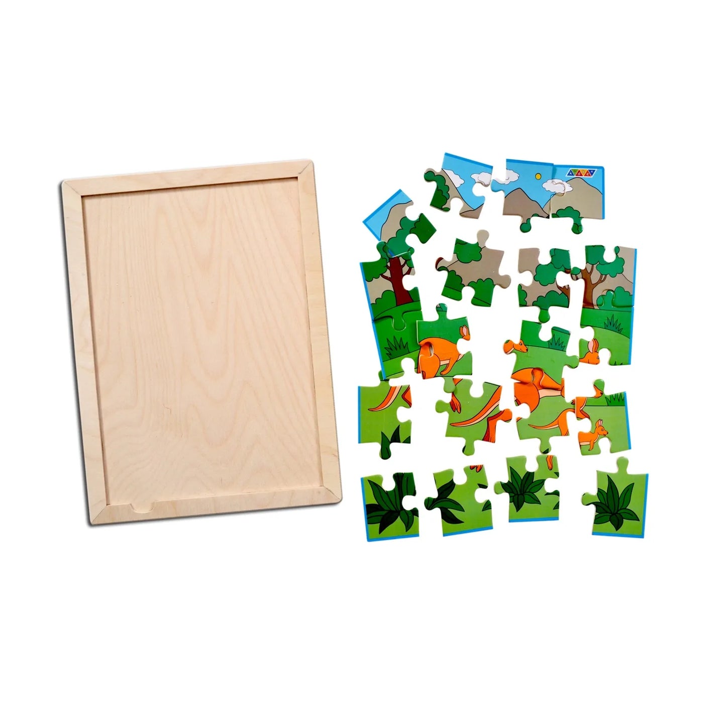 Kangaroo Family Jigsaw Puzzle With Colouring Sheet