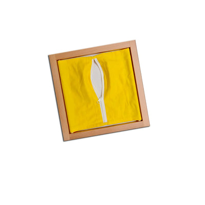 Kidken Montessori Zip Fastening Frame: 25x25 cm wooden dressing frame for independent zip practice
