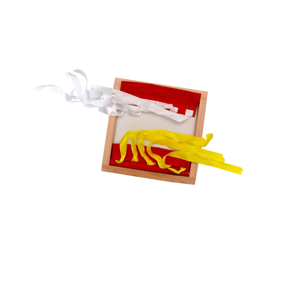 Kidken Montessori Ribbon Bow Fastening Frame: 25x25 cm wooden dressing frame for bow tying practice