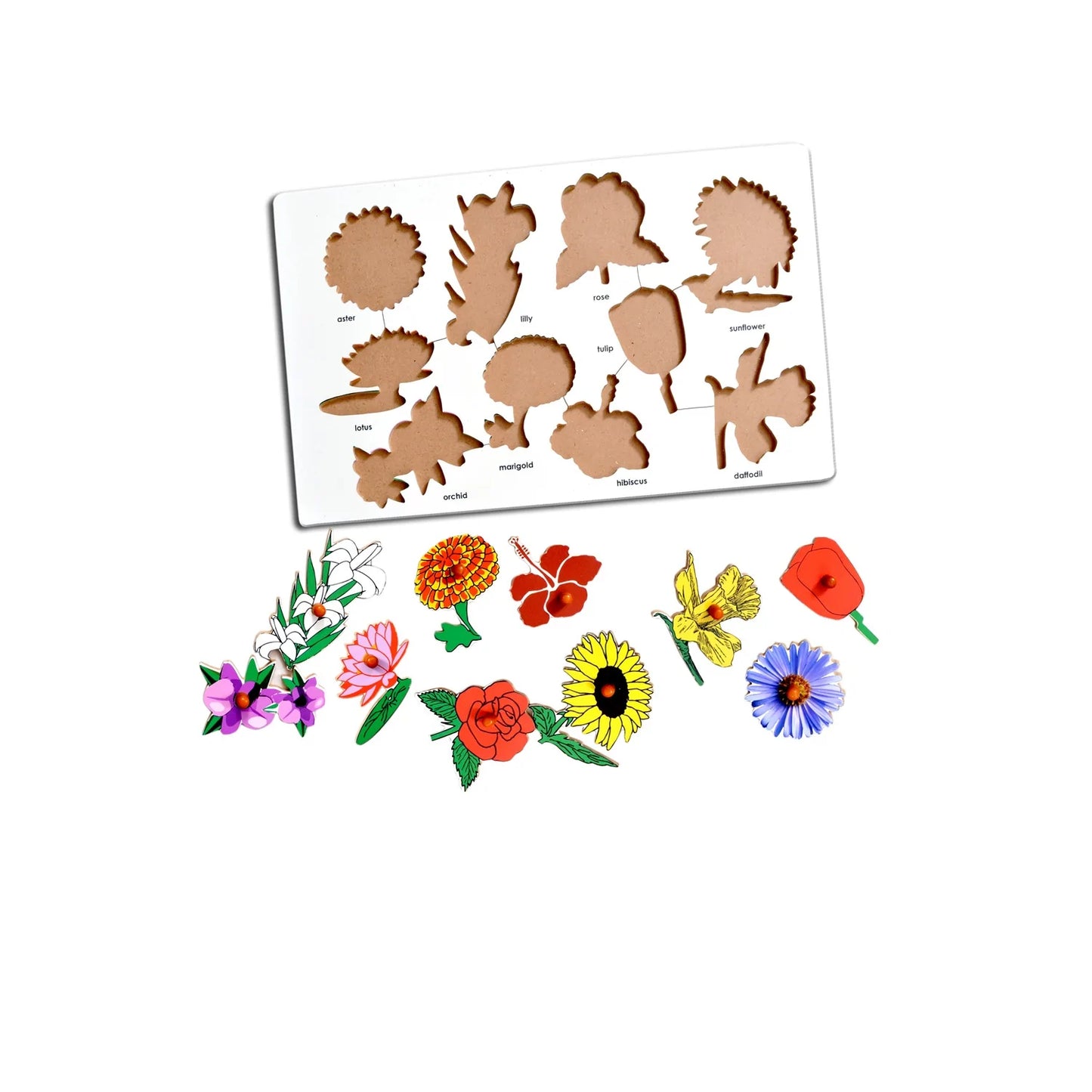 Montessori Insert Board Learning Board - Flower
