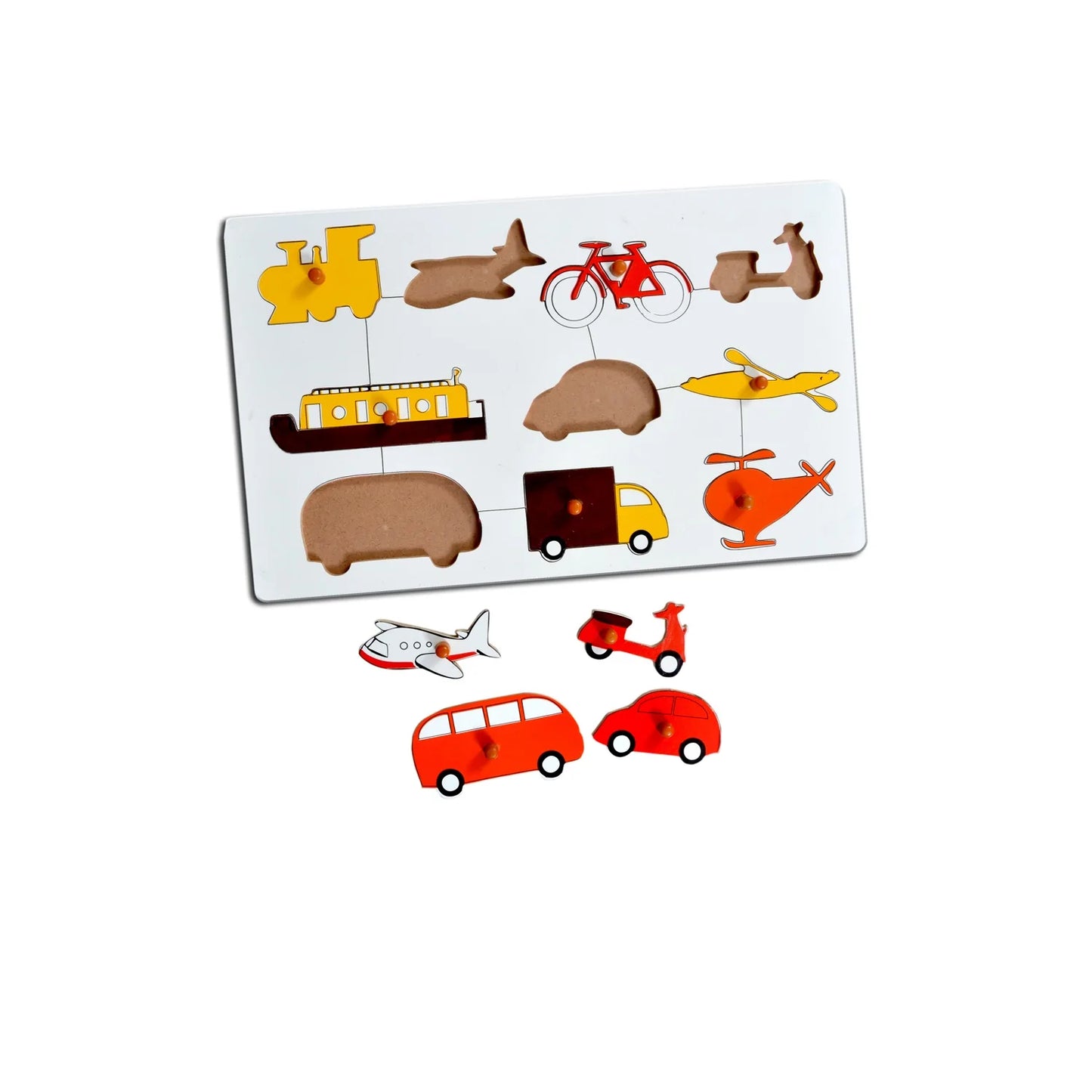 Montessori Insert Board Learning Board - Vehicles