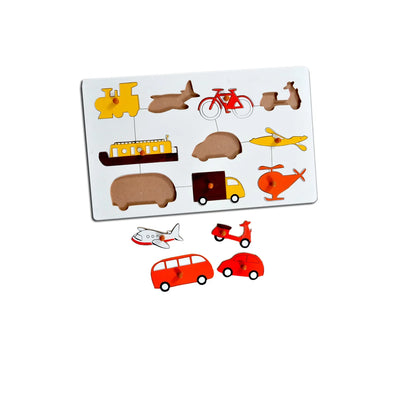 Montessori Insert Board Learning Board - Vehicles