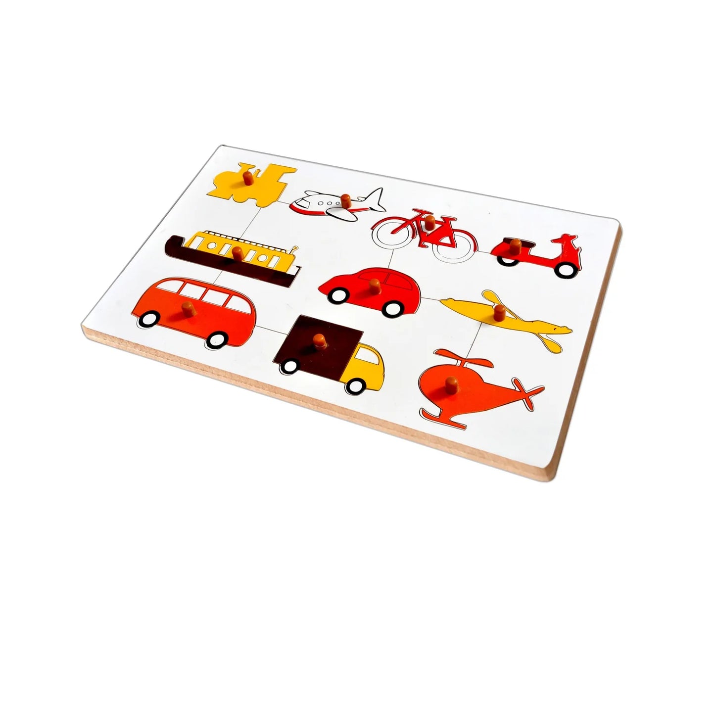 Montessori Insert Board Learning Board - Vehicles