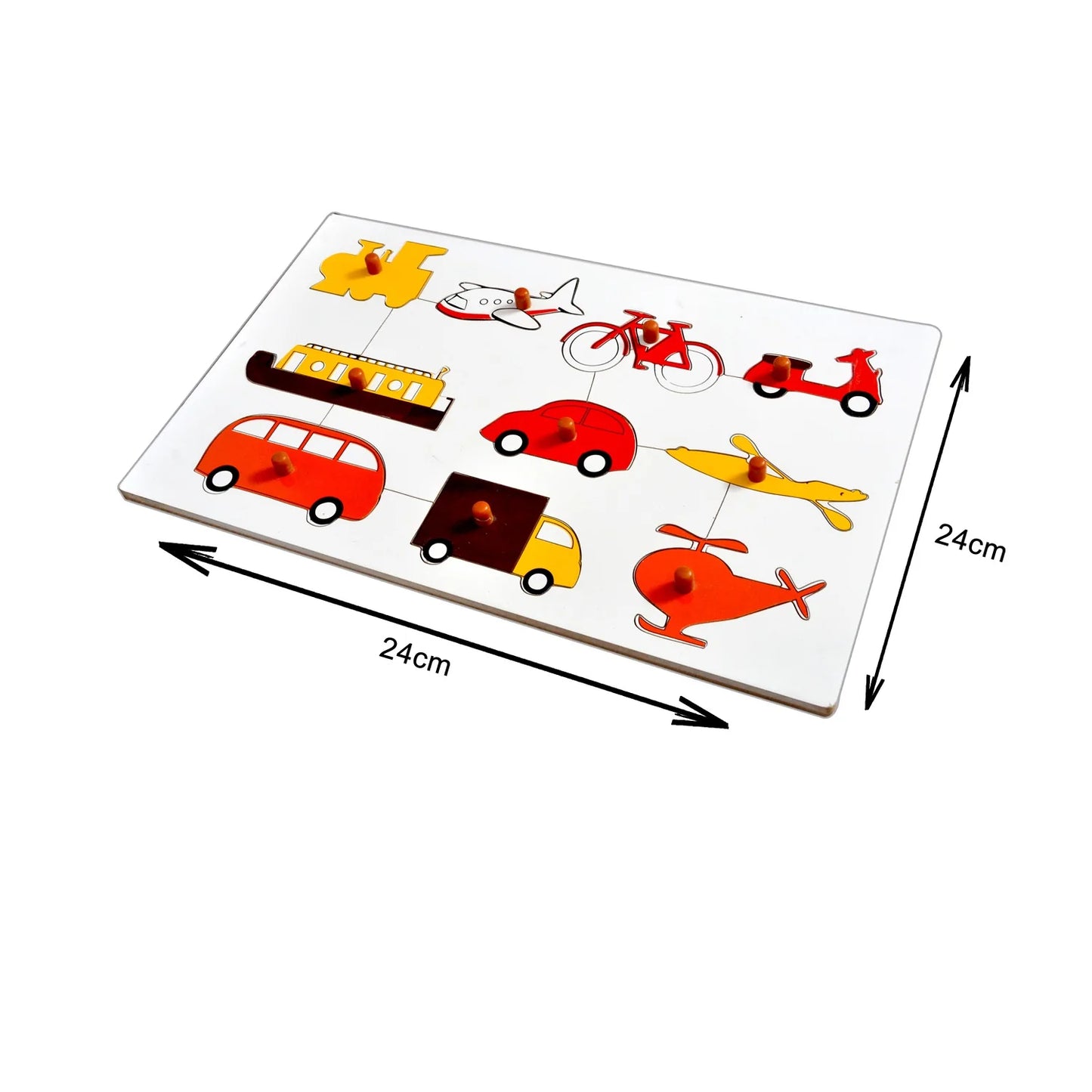 Montessori Insert Board Learning Board - Vehicles
