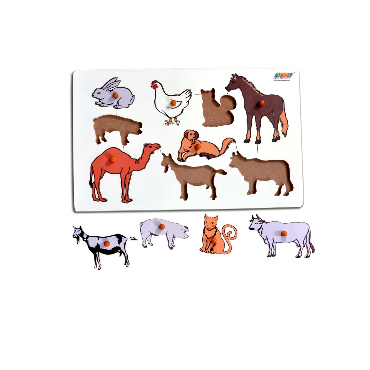 Montessori Insert Board Pet Learning Board - Domestic Pet Animals