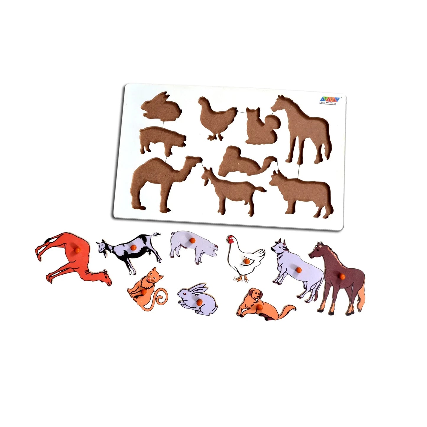 Montessori Insert Board Pet Learning Board - Domestic Pet Animals