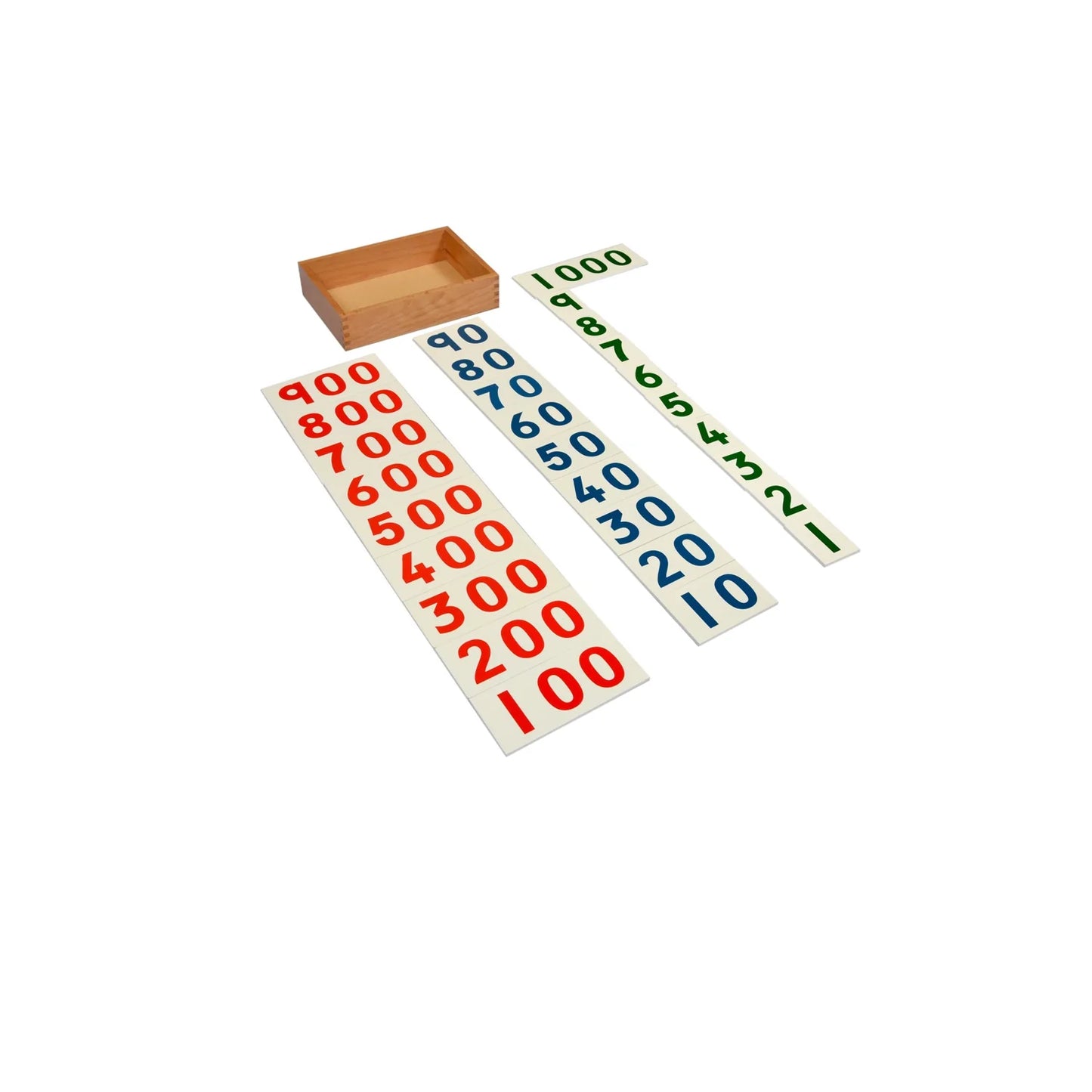 Montessori Large Number Cards 1 to 1000 Learning Box