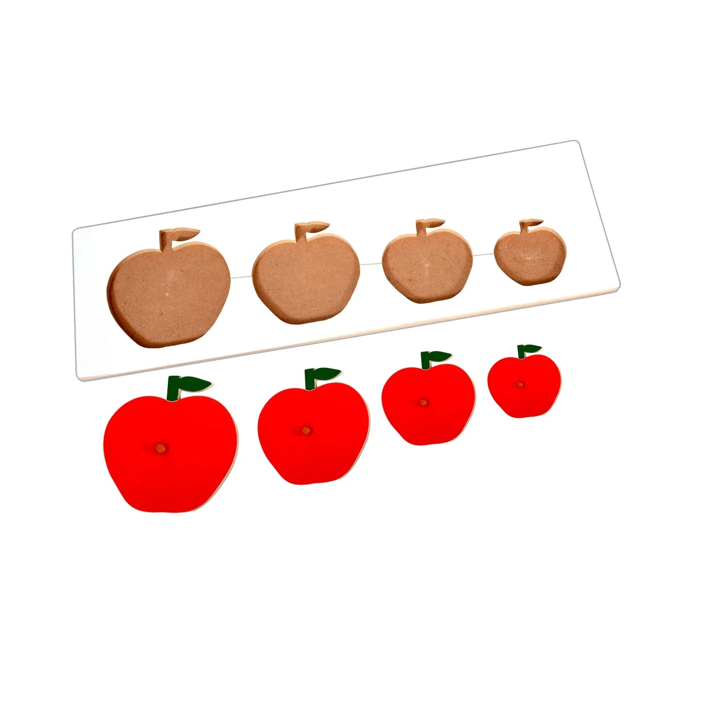 Montessori Size Variation Inset Learning Board - Apple