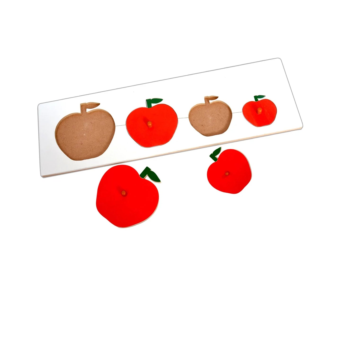 Montessori Size Variation Inset Learning Board - Apple