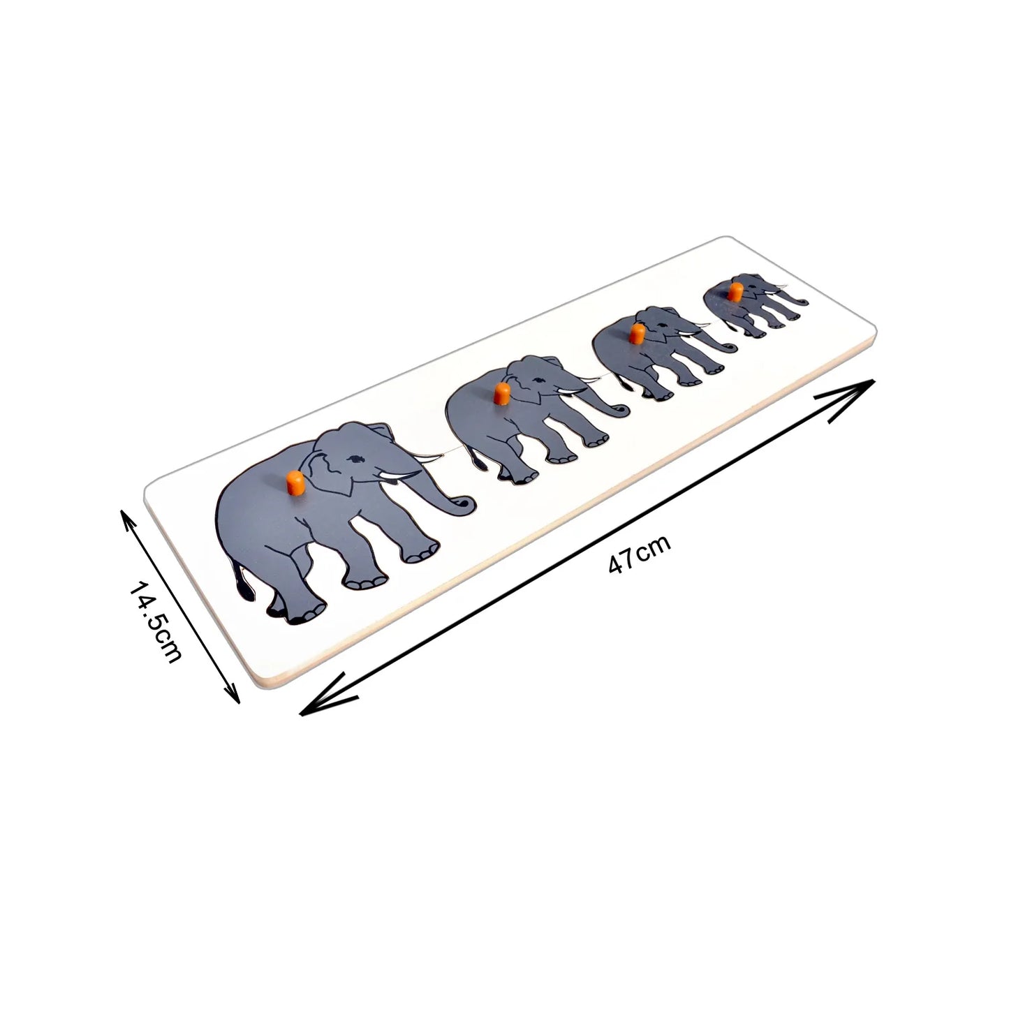 Montessori Size Variation Inset Learning Board - Elephant