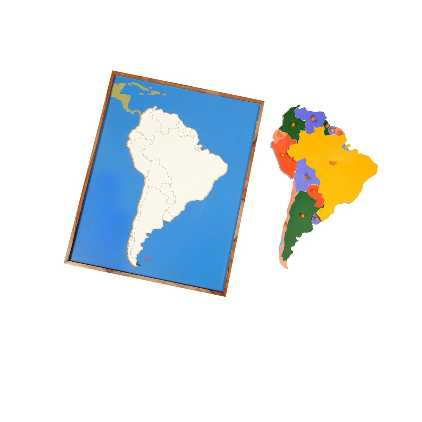 Montessori South American Map Learning Board