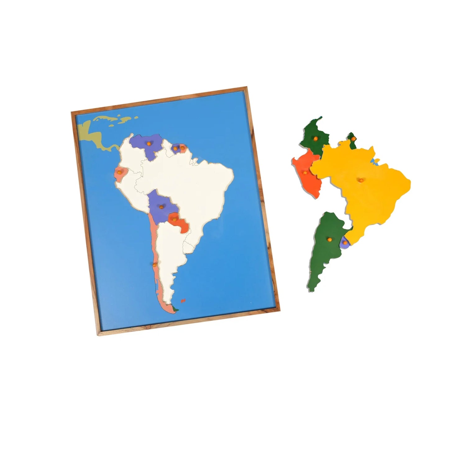 Montessori South American Map Learning Board