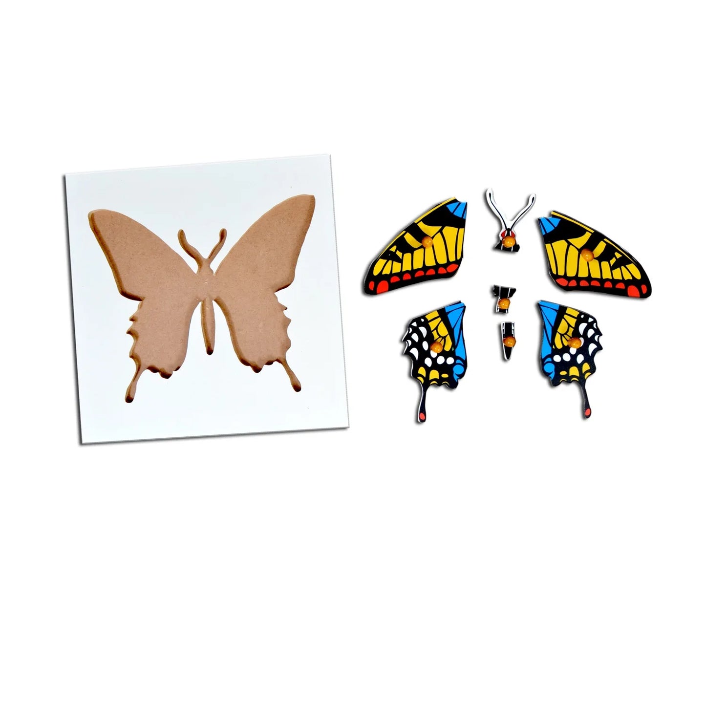 Montessori Wooden Pegged Learning Board - Butterfly