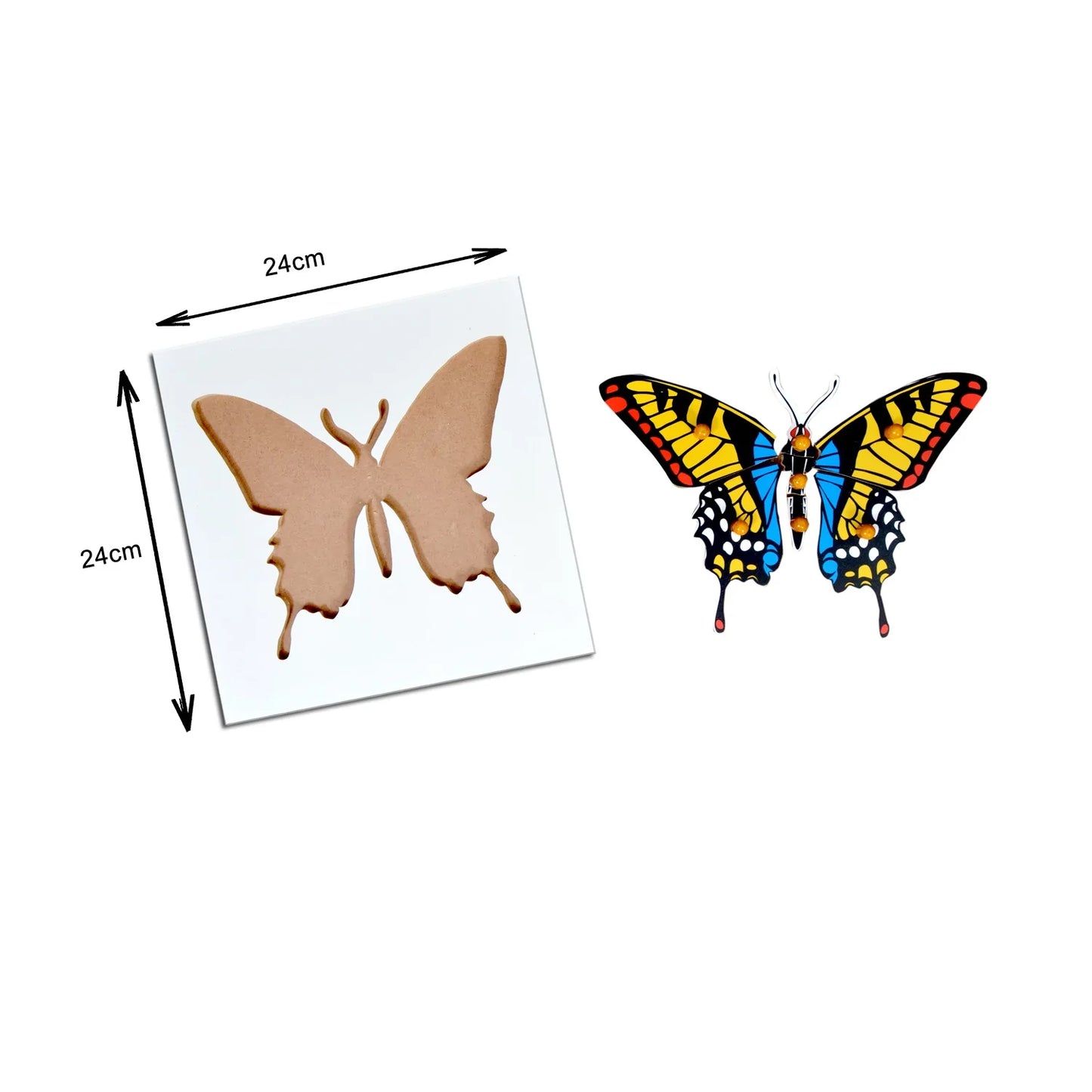 Montessori Wooden Pegged Learning Board - Butterfly