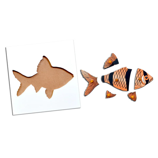 Montessori Wooden Pegged Learning Board - Fish